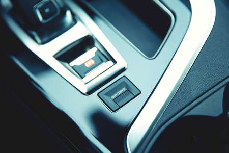 SPORT mode button in modern car.