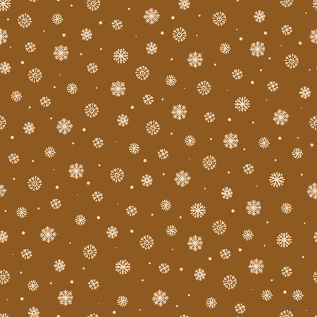 Seamless Christmas gingerbread pattern with snowflakesの写真素材