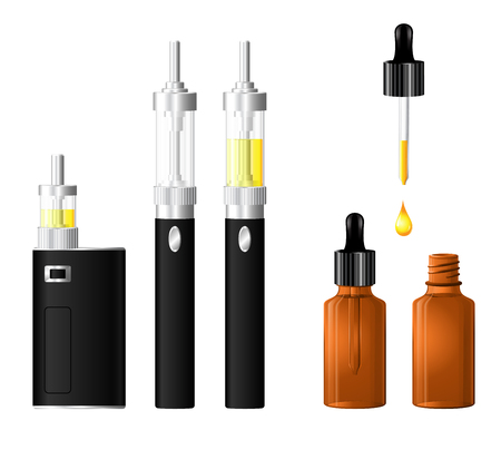 Electronic cigarette vector set.のイラスト素材