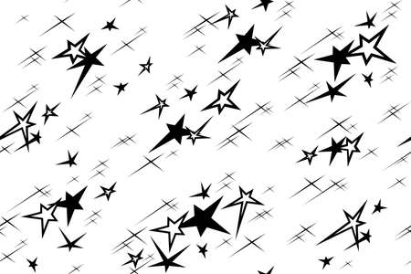 Stars and sparks. Shining festive background template. Seamless pattern with sparkling stars and sparks. Background design for holiday invitation, congratulations, booklet and poster. Isolated. Vectorのイラスト素材