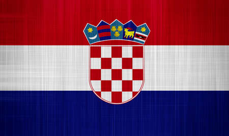 Croatia Flag with a fabric textureの写真素材