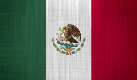Mexico Flag with a fabric textureの写真素材