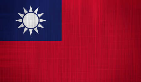 Taiwan flag with a fabric textureの写真素材