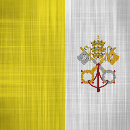 Vatican Flag with a fabric textureの写真素材