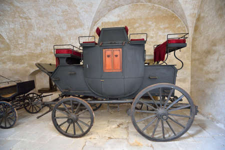 Well-preserved historic black carriageの写真素材