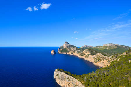 Cape Formentor peninsula view and deep blue sea on the island of Majorca in Spainの写真素材