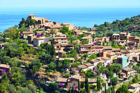 Historic village of Deia on the island of Majorca in Spainの写真素材