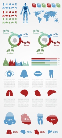 Medical Infographic Elements with Icons and Presentation  Full Vector  のイラスト素材