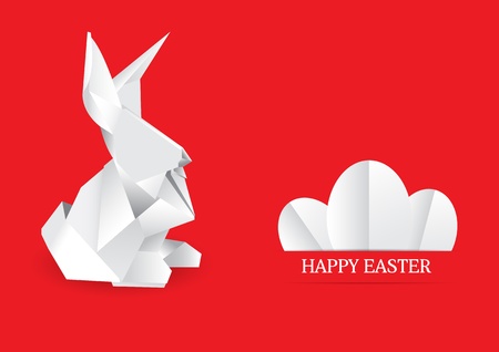 Happy easter cards illustration with easter eggs, easter bunny, easter rabbit and font のイラスト素材