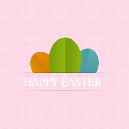 Happy easter cards illustration with easter eggs, and font のイラスト素材