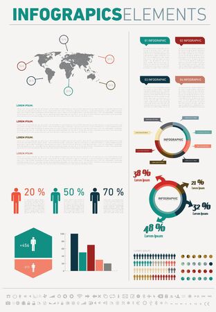 Set elements of infographicsのイラスト素材