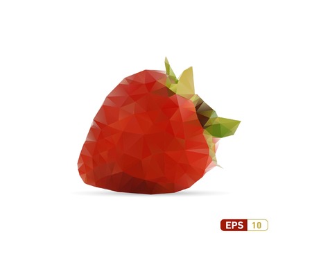 Abstract Triangle Geometrical Strawberry Illustration のイラスト素材
