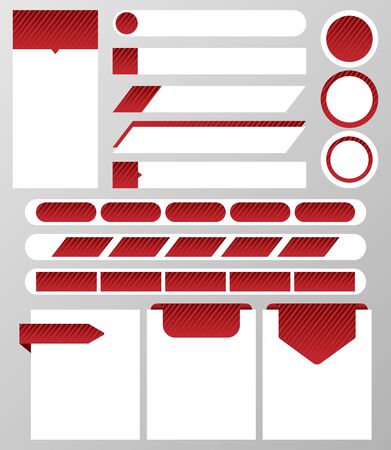 Collection of website elements?: text box, button, banner, text bar, navigation bar, label. Vector illustrationのイラスト素材