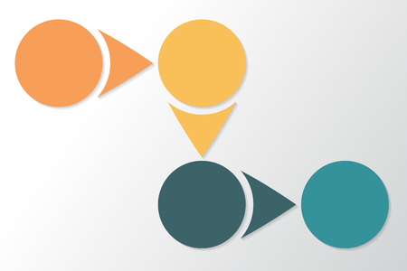 Infographic 4 parts, pieces, sections, options or steps. Colorful Vector Template.のイラスト素材