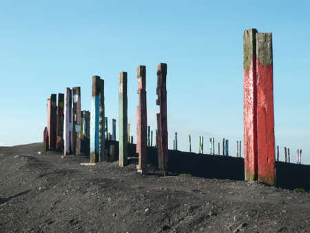 Totem sticks on Halder Hanielの写真素材