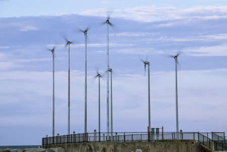 Alternative energy - wind-powered generatorsの写真素材