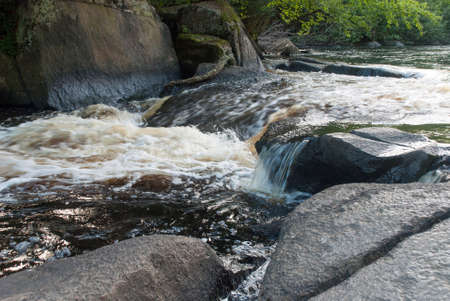 Cascade upper part of the Strong Falls in the Goodman Park, Marinette County, Wisconsin, USAの写真素材