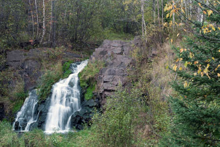 Warner Falls on Warner Creek in Autumn, Palmer, Marquette County, Michigan, USAの写真素材