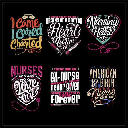 Nurse Quotes was created with vector format. Can be used for digital printing and screen printingのイラスト素材