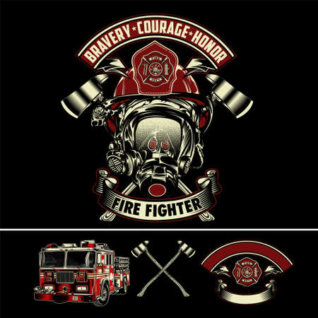 fire fighter was created with vector format. Can be used for digital printing and screen printingのイラスト素材