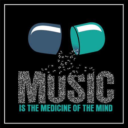 Music is the Medicine was created with vector format. Can be used for digital printing and screen printingのイラスト素材