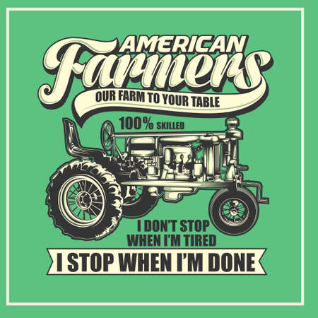 American Farmers was created with vector format. Can be used for digital printing and screen printingのイラスト素材