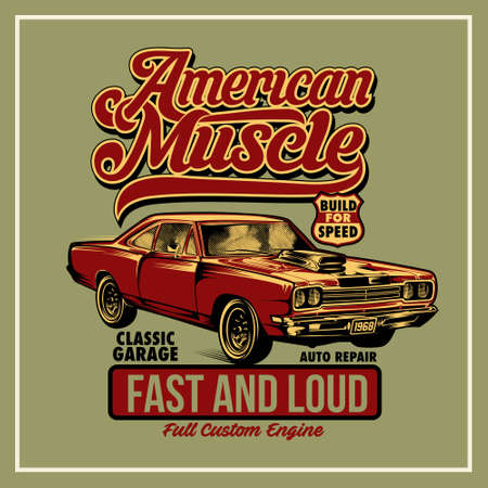 American Muscle was created with vector format. Can be used for digital printing and screen printingのイラスト素材