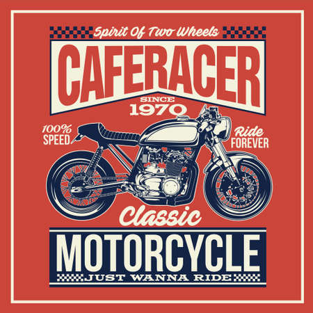 caferacer was created with vector format. Can be used for digital printing and screen printingのイラスト素材