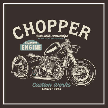 chopper was created with vector format. Can be used for digital printing and screen printingのイラスト素材