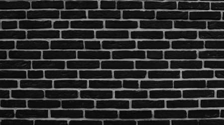 Dark texture background of a black brick wall.の写真素材