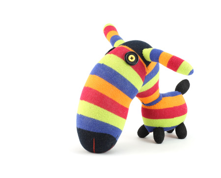 Soft toys - funny colorful Zebraの写真素材