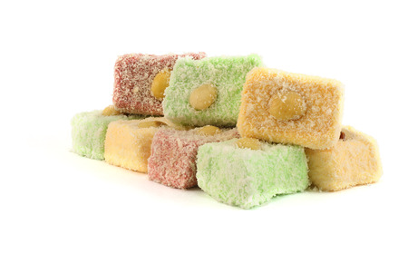 Turkish Delight on the white backgroundの写真素材