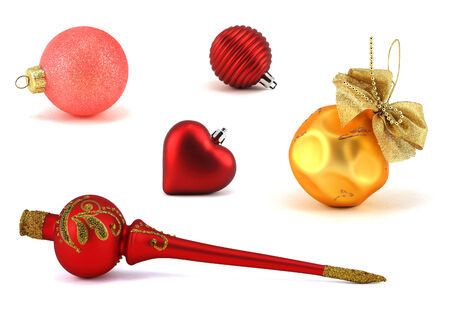 Christmas toys on white backgroundの写真素材