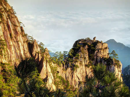 Huangshan mountains in Anhui province in Chinaの写真素材