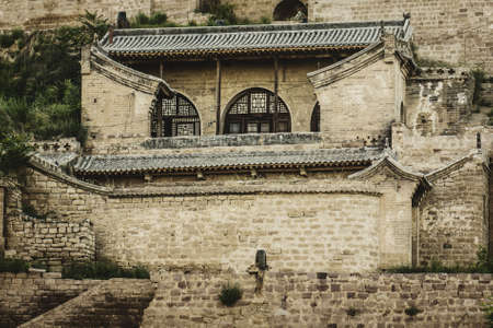 Lijiashan are cave houses in Shanxi province, China. のeditorial素材