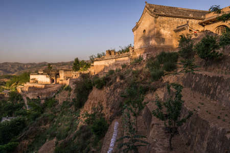 Lijiashan are cave houses in Shanxi province, China.のeditorial素材