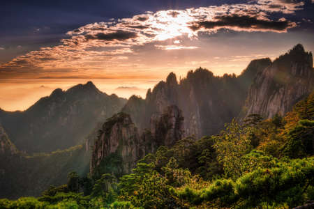 Huangshan mountain in Anhui, Chinaの写真素材