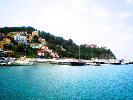 The port of Agropoli in the province of Salerno in southern Italyの写真素材