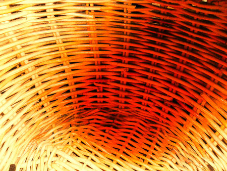 wicker basket in the market, closeup photo with selective focus