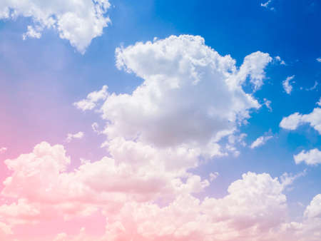 Beautiful cloudy blue sky for creative backgroundの写真素材
