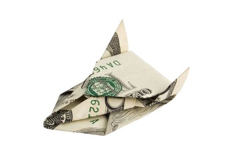 Paper car made from dollarの写真素材