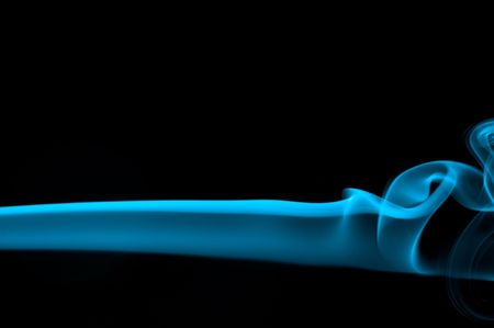 Stripe of colored smoke on blackの写真素材