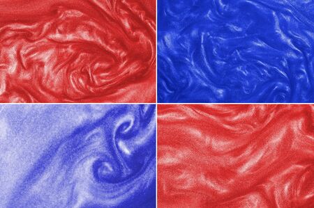 Collage of abstract natural backgrounds made of metalized inkの写真素材