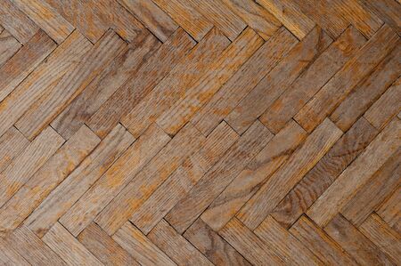 Background with old parquet in bad condition の写真素材