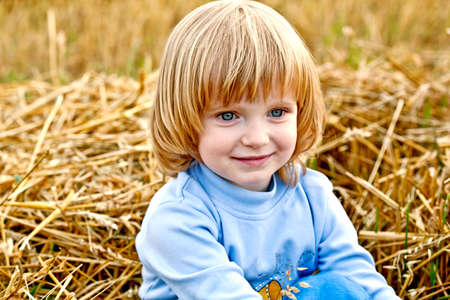 Autumn childの写真素材