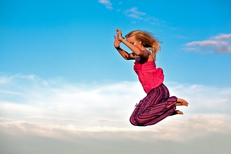 Flying girlの写真素材
