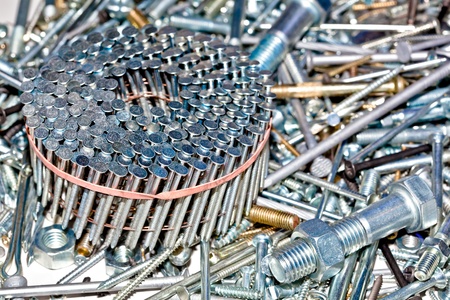 Nails, bolts, nuts and screwsの写真素材