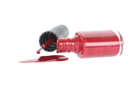 Manicure Nail Polish isolated on a white backgroundの写真素材