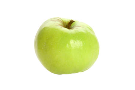 green apple isolated on a white backgroundの写真素材
