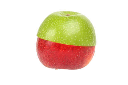 Ripe Green apples isolated on a white backgroundの写真素材